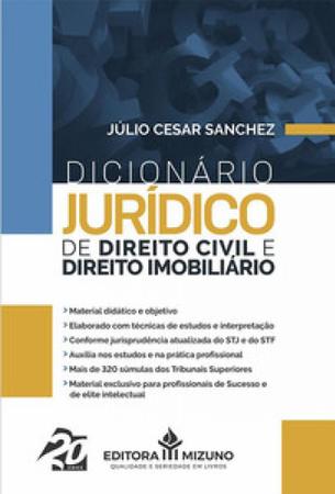 Imagem de Dicionário Jurídico de Direito Civil e Direito Imobiliário - Editora Mizuno