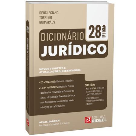 Imagem de Dicionário Jurídico Rideel 28ª Edição 2024 - Mais de 2300 Verbetes   - EDITORA RIDEEL