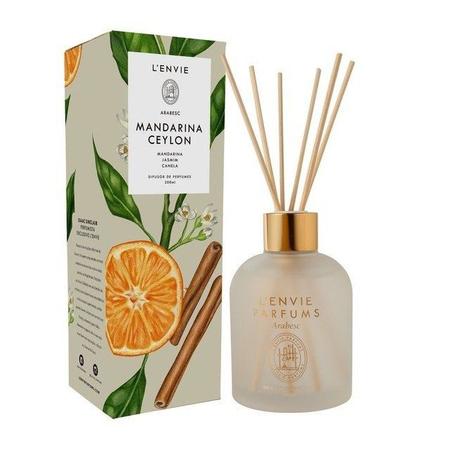 Difusor de Perfume L'envie Mandarina Ceylon 200ml Arabesc Imagem de Difusor de Perfume L'envie Mandarina Ceylon 200ml Arabesc