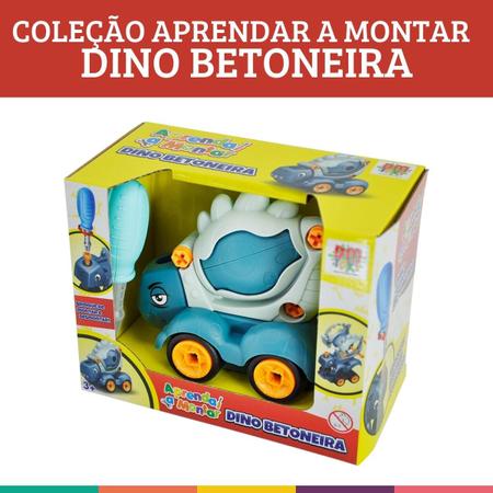 Imagem de Dino Betoneira Carrinho Coleção Aprenda a Montar DM Toys