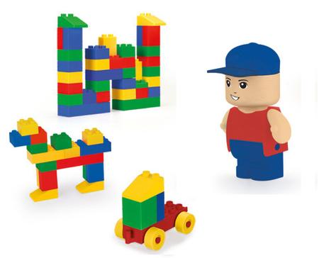 Imagem de Dino Blocos Extreme 43 Blocos de Montar Lego + 1 Boneco + 1 Cartela de Adesivo