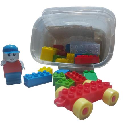 Imagem de Dino Blocos Extreme 43 Blocos de Montar Lego + 1 Boneco + 1 Cartela de Adesivo