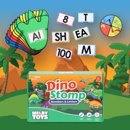 Imagem de Dino Stomp Multiplication Game I inclui 144 cartões flash de multiplicação e 144 cartões flash de divisão  Jogos de Matemática para Crianças 8-12 I Jogos de Multiplicação de 2ª, 3ª, 4ª Série