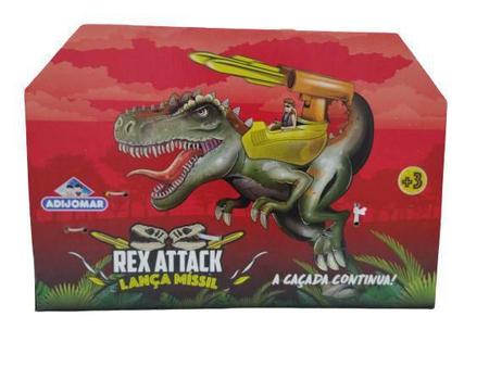 Imagem de Dinossauro Articulado Rex Attack Lança Míssil 28 cm 0863 Verde