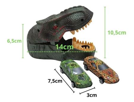 Cabeça De Dinossauro Rex Lança Carro Lançador de Carrinho - WORLD