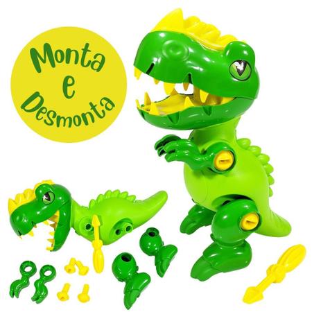 Imagem de Dinossauro De Brinquedo Didático Monta Desmonta Grande Chave