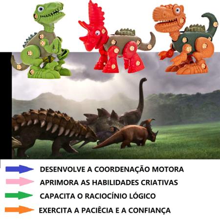 Dinossauro Monta Desmonta Dino Brinquedo Infantil T-Rex Dino Robo De Montar  Com Ferramenta Coleção : : Brinquedos e Jogos