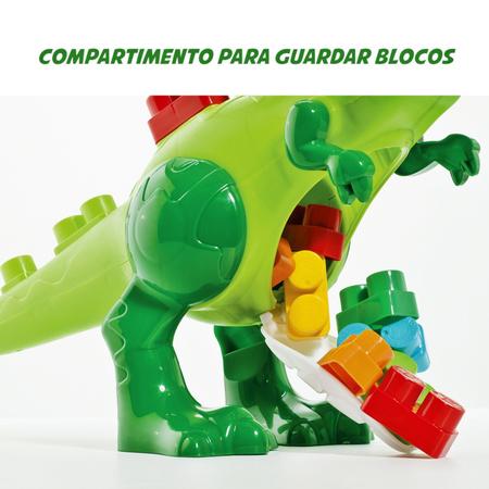 Imagem de Dinossauro Infantil Com 30 Blocos De Montar Dino Baby Land