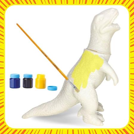 Dinossauro Para Colorir Brinquedo Com Tinta Guache Pintura - Europio Imagem de Dinossauro Para Colorir Brinquedo Com Tinta Guache Pintura