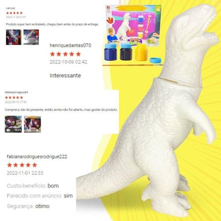 Dinossauro Para Colorir Brinquedo Com Tinta Guache Pintura - Europio Imagem de Dinossauro Para Colorir Brinquedo Com Tinta Guache Pintura