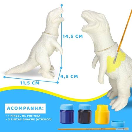 Dinossauro Para Colorir Brinquedo Com Tinta Guache Pintura - Europio Imagem de Dinossauro Para Colorir Brinquedo Com Tinta Guache Pintura