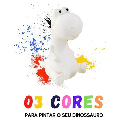 Dinossauro REX para Pintar com Mecanismo de Mordida - Kit 6 Cores