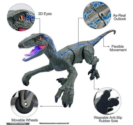 Dinossauro de Brinquedo Controle Remoto com LED