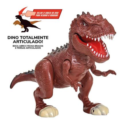 Figura - Dinossauro Rex Attack - Lança Míssil - Verde - Adijomar