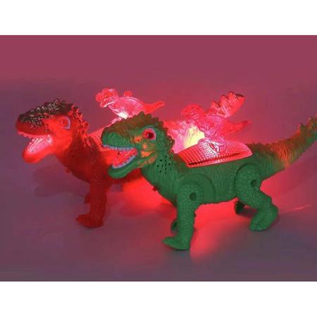 Projeção de Luz em Tamanho Grande para Cima Dinossauro Robô Eletrônico  Ambulante Luminoso Dentes Verde-Dinossauro