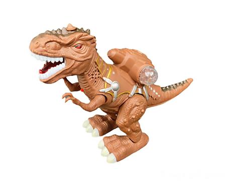 Dinossauro De Brinquedo Solta Fumaça Anda Som Luz Dino Robô laranja