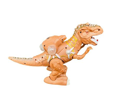 Dinossauro De Brinquedo Solta Fumaça Anda Som Luz Dino Robô laranja