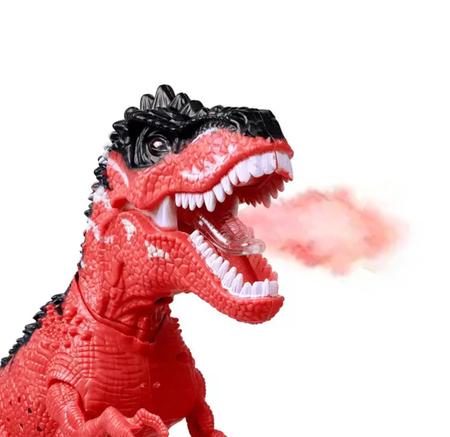 Dinossauro Toyng com Som, Luz e Fumaça T-Rex 15cm - Pequenos Travessos