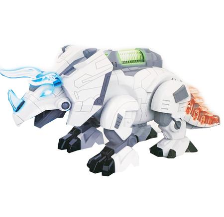 Dinossauro Robô de Brinquedo Dino Triceratops Anda Emite Sons e Luzes - Big  Bag Shop Virtual