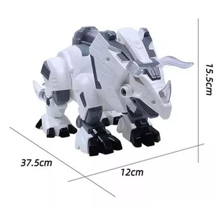 Dinossauro Robô Triceratops com Luz e Som Sakes - minipreco