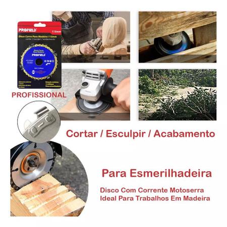 Imagem de Disco Corte Desbaste Para Madeira Motoserra 115 X 22,23mm