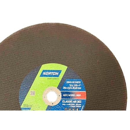 Imagem de Disco Corte Ferro Norton Classic Ar302 - 14''X1''X3/4'' - 3,0Mm