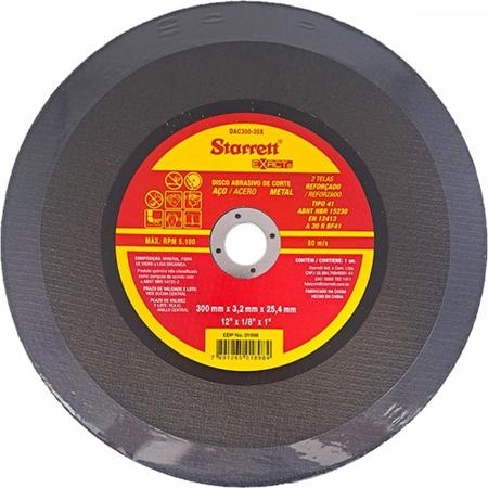 Imagem de Disco Corte Ferro Starrett 12''X1/8''X1'' - Kit C/6 Peças