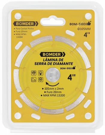 Imagem de Disco de Corte Diamantado Bomder 105mm Furo 20mm Corte de Pedras