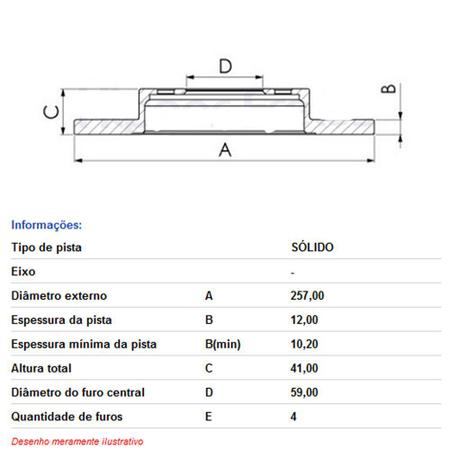 Imagem de Disco de freio - argo/mobi/uno/palio - d43a