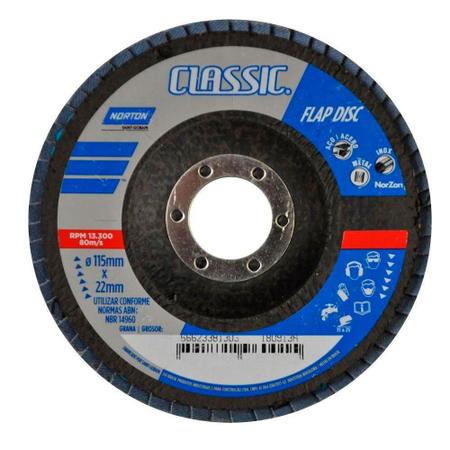 Imagem de Disco de lixa flap disc 4.1/2" grão 60 - R822 Classic - Norton