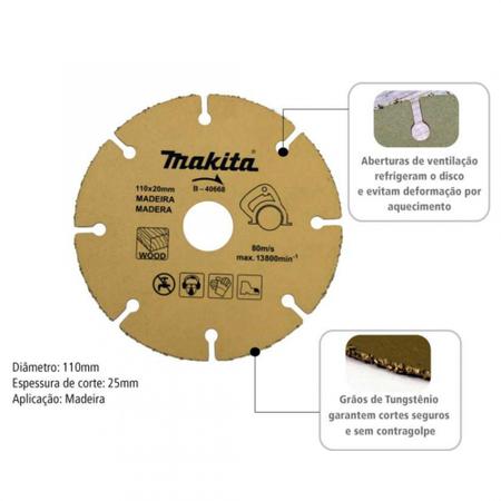 Imagem de Disco De Serra Para Madeira de Tungstênio B40668 Makita