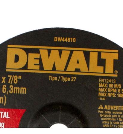 Imagem de Disco Desbaste Metal 9 X 1/4 X 7/8 Pol. Dw44610 - Dewalt