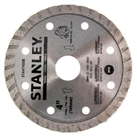 Imagem de Disco Diamantado Stanley Turbo Seco 105Mm X 20Mm - 4'' - Sta47400B