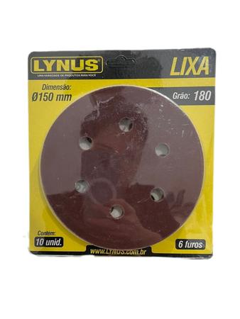 Imagem de Disco Lixa (Cartela 10 Und) 6f G180 150mm Lynus