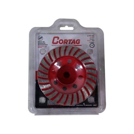 Disco Rebolo de Desbaste Diamantado 115mm Turbo Rosca M14 Cortag Imagem de Disco Rebolo de Desbaste Diamantado 115mm Turbo Rosca M14 Cortag