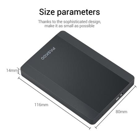 Imagem de Disco rígido externo portátil PASKOO 250GB USB 3.0