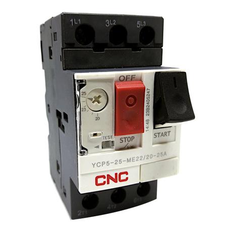 Imagem de Disjuntor Motor YCP5-25-ME22 20-25A - Proteção Curto-circuito