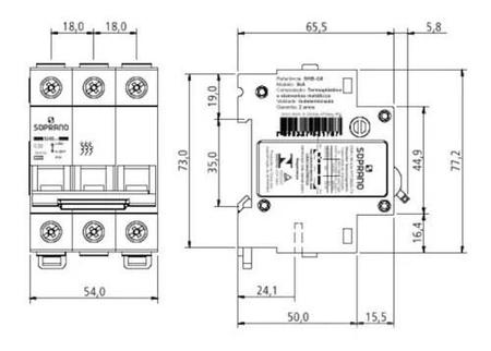 Imagem de Disjuntor Tripolar 32a Din Soprano (shb3-c32a)  Soprano