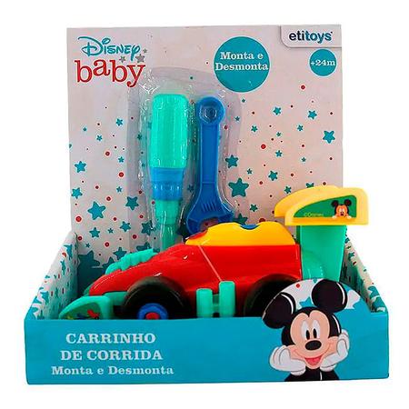 Brinquedo Carrinho De Corrida Monta E Desmonta Mickey Baby - ETITOYS