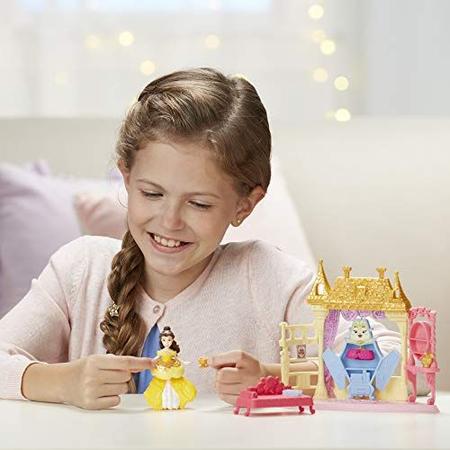 Disney Princess Royal Chambers Playset e Belle Doll Royal Clips