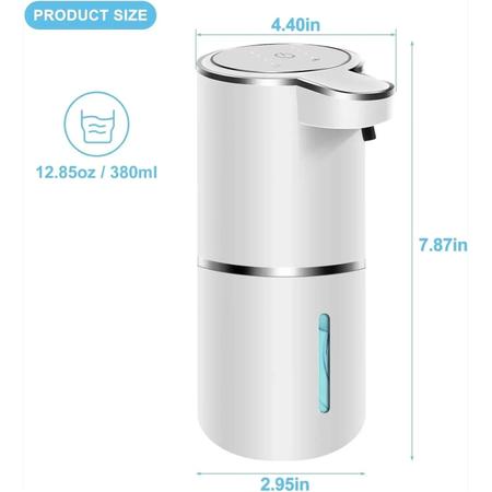 Imagem de Dispensador Automático de Sabão Sem Toque - Recarregável via USB (380ml) - 4 Níveis de Espuma