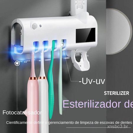 Imagem de Dispenser Aplicador Creme Dental Pasta Dente Suporte Escovas