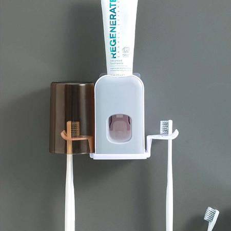 Imagem de Dispenser Aplicador Creme Dental Suporte 4 Escovas