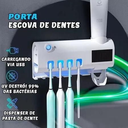 Imagem de Dispenser Automático Pasta De Dente Suporte De Escovas Uv