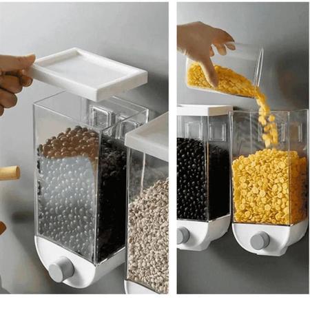 Imagem de Dispenser De Cereais Grãos 1,5 Litros Armazenamento de Alimentos Grande Para Parede