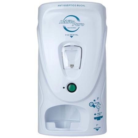 Imagem de Dispenser de Higiene Bucal 3 em 1 (Dispenser de copos, Antisséptico Bucal e Fio Dental) cor Branco 220V