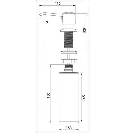 Imagem de Dispenser e Dosador Bancada Sabão Líquido e Detergente 300ml GH051 Globalmix