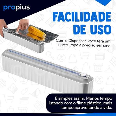 Imagem de Dispenser Papel Filme Manteiga Alumínio Cortador Toalha