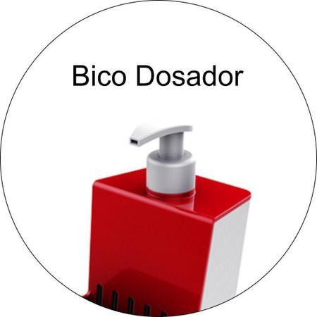 Imagem de Dispenser Para Detergente de Pia 500ml Branco e Vermelho