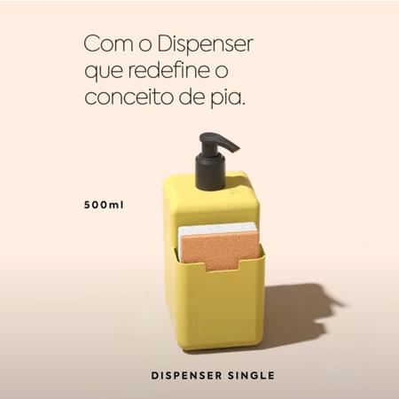 Imagem de Dispenser para Detergente Suporte Porta Bucha Esponja Single 500ml